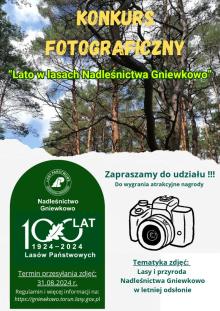 Konkurs fotograficzny pn. „Lato w lasach Nadleśnictwa Gniewkowo”.